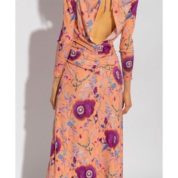 Isabel Marant Jadessi floral halter cutout midi dress sz 38 US 6 $1280 - Picture 5 of 10